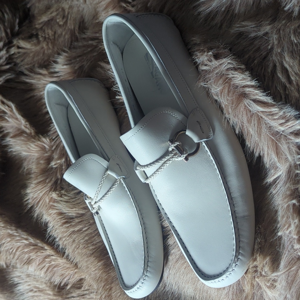 Salvatore Ferragamo Ivory Leather Loafers